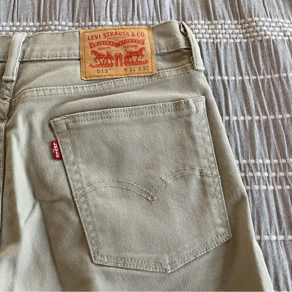 Levi’s Denim Tan Green Khaki Pants Skinny Jeans Slim W31 L32
